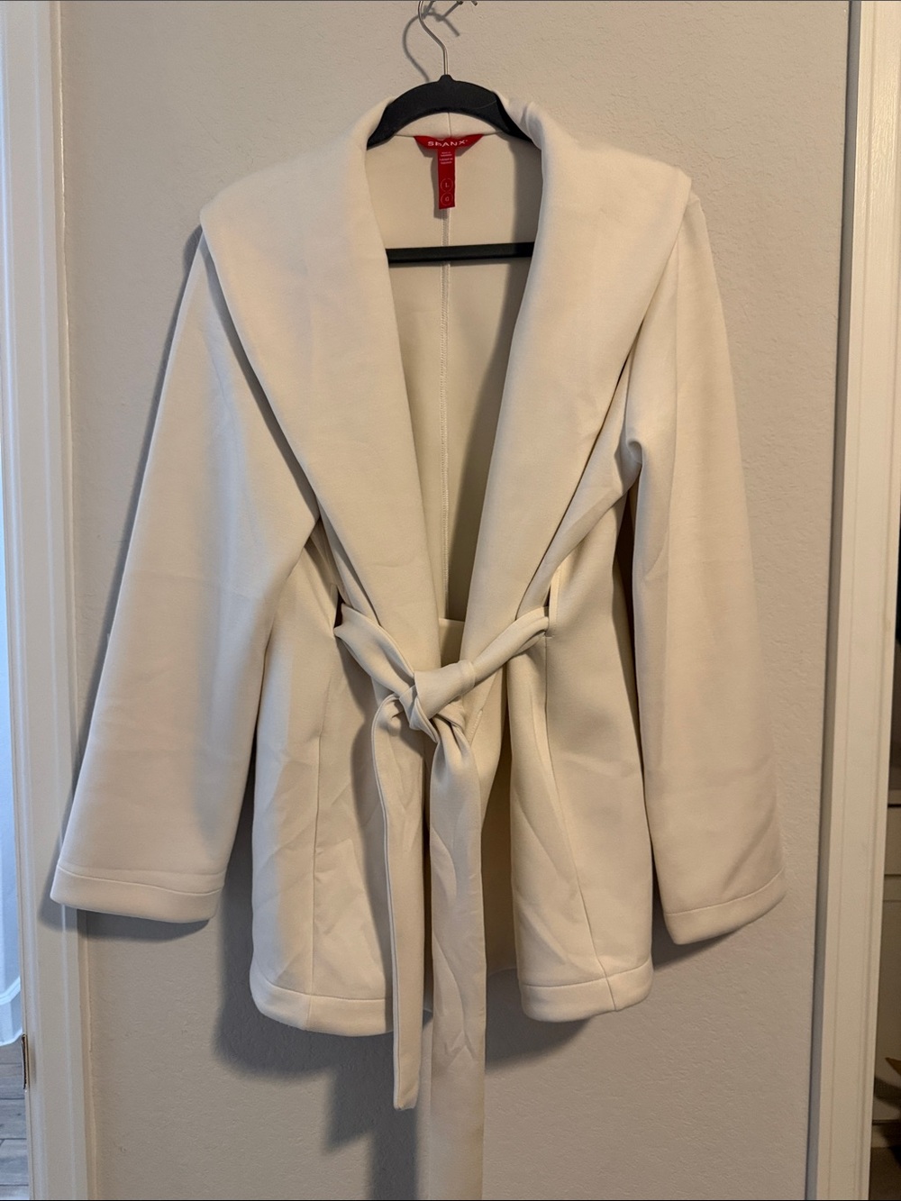 SPANX Winter White Air Essentials Shawl Collar Belted Blazer